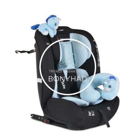 ISAFE autósülés - I - SIZE és ISOFIX - es ülésmagasítóvá alakítható - 76 - 150 cm - Kék