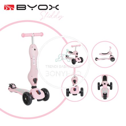 Byox Scooter Skiddy - 2in1 - Rózsaszín