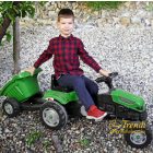 Ráülős, pedálos traktor utánfutóval - Zöld