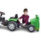 Ráülős, pedálos traktor utánfutóval - Zöld