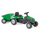 Ráülős, pedálos traktor utánfutóval - Zöld