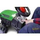 Ráülős, pedálos traktor utánfutóval - Zöld