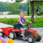 Ráülős, pedálos traktor utánfutóval - Piros