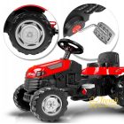 Ráülős, pedálos traktor utánfutóval - Piros