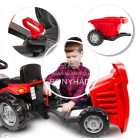 Ráülős, pedálos traktor utánfutóval - Piros