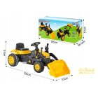 Ráülős, pedálos traktor markolóval - Sárga