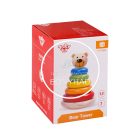 Fa játék - Fatorony karikákkal - Montessori - Színes - Maci