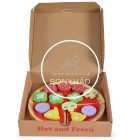 Fa játék - Fa vágható pizza - 22 darabos szett