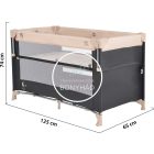 Next Level - Utazóágy - 2 szintes, lehajtható oldalfallal - Bézs