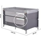 Next Level - Utazóágy - 2 szintes, lehajtható oldalfallal - Szürke