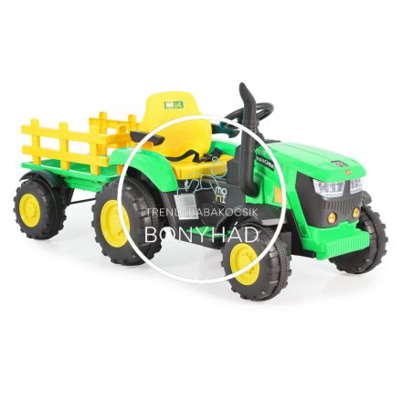 Elektromos Traktor utánfutóval - Zöld
