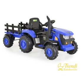 Kék elektromos gyermek traktor oldalról
