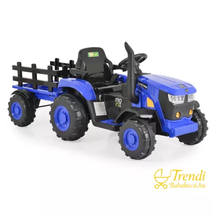 Kék elektromos gyermek traktor oldalról