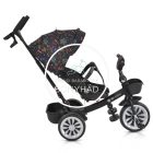 Tricikli - Szülőkaros, 360 fokban forgatható üléssel - Narancs