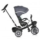 Tricikli - Szülőkaros, 360 fokban forgatható üléssel - Szürke