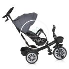 Tricikli - Szülőkaros, 360 fokban forgatható üléssel - Szürke