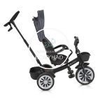 Tricikli - Szülőkaros, 360 fokban forgatható üléssel - Szürke