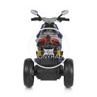 Kék háromkerekű elektromos gyermek robogó hátulról