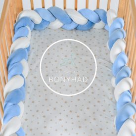 Braiy - Fonott rácsvédő - 220 cm - Kék / Fehér