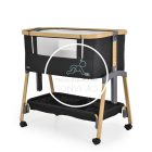 Babaöböl - Amo -  szúnyoghálóval, 7 pozícióban állítható magassággal, kerekekkel, tárolóval - Fekete