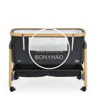 Babaöböl - Amo -  szúnyoghálóval, 7 pozícióban állítható magassággal, kerekekkel, tárolóval - Fekete