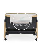 Babaöböl - Amo -  szúnyoghálóval, 7 pozícióban állítható magassággal, kerekekkel, tárolóval - Fekete