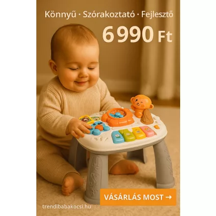 Műanyag tanuló asztal zongorával – Szürke