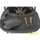 Lindo - Multifunkciós Etetőszék - Ajándék kiegészítőkkel (előke, kanál, villa) - Szürke