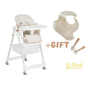   Lindo - Multifunkciós Etetőszék - Ajándék kiegészítőkkel (előke, kanál, villa) - Fehér