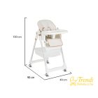 Lindo - Multifunkciós Etetőszék - Ajándék kiegészítőkkel (előke, kanál, villa) - Fehér