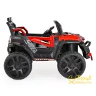 Buggy piros gyerek elektromos kisautó oldalnézetből – 4 motoros meghajtással