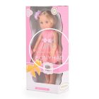 Játék baba - 38 cm - es hajasbaba, szőke, fésűvel, masnival - Barack 