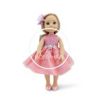 Játék baba - 38 cm - es hajasbaba, szőke, fésűvel, masnival - Barack 