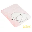 Babatakaró softy pihe puha 80*110cm jegesmedvés - pink