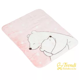 Babatakaró softy pihe puha 80*110cm jegesmedvés - pink