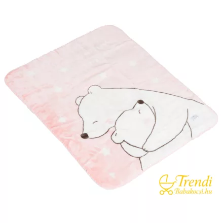 Babatakaró softy pihe puha 80*110cm jegesmedvés - pink