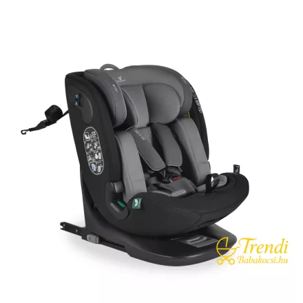 GTS prémium autósülés 40–150 cm – SPS oldalsó védelemmel, 360°-ban forgatható – Szürke