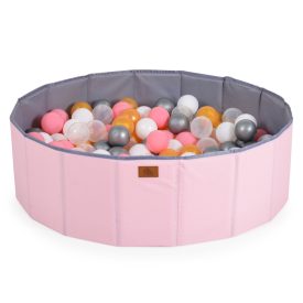 Pink gyerek labdamedence 80 cm átmérővel és 90 darab labdával