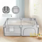 GameZone Basic járóka 150x200 lecippzározható oldal, sarokvédő egyszínű SZÜRKE