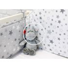 Nagy csillagok - Szürke - Fehér - 3 részes ágynemű szett - Bébi méret