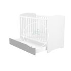 Erik - 120 - as Zárt végű ágyneműtartós kiságy - Ezüst - Fehér