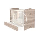 Viki - 120 - as Zárt végű Ágyneműtartós Gyermekágy - Krém - Fűz