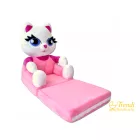 Bébi Plüss Fotel - Kihajtható - Cica pink