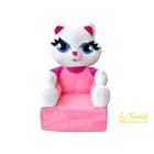 Bébi Plüss Fotel - Kihajtható - Cica pink