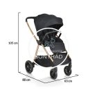 Hydra 3in1 babakocsi -I-size hordozóval - Fekete