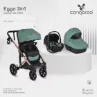 Cangaroo Eggo 3in1 babakocsi elegáns ökobőr - Emerald zöld