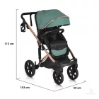 Cangaroo Eggo 3in1 babakocsi elegáns ökobőr - Emerald zöld