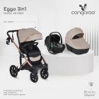 Cangaroo Eggo 3in1 babakocsi elegáns ökobőr - Bézs