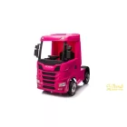 Rózsaszín Scania gyerek elektromos kamion puha bőr üléssel