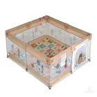 GAMEZONE összecsukható járóka szőnyeggel + 60 labdával (120×120) - bézs